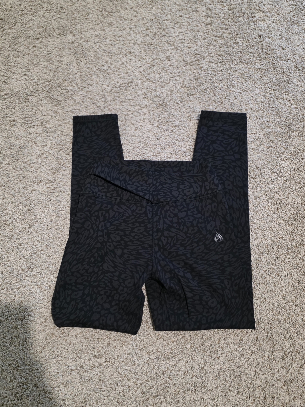Ryderwear High Waisted Leggings Black Animal Print Size M